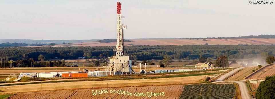 panorama, dolina, rzeka, Wieprz, odwiert, shale gas, landscape