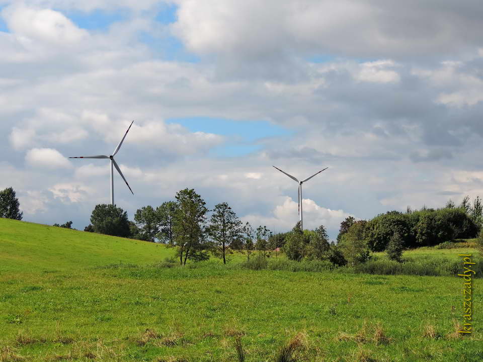 Elektrownie wiatrowe, okolice wsi Suczki i Wronki Wielkie w gminie Gołdap, powiat gołdapski, województwo warmińsko-mazurskie, zdjęcia z sierpnia 2013 roku